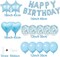 27 Pcs Light Blue Birthday Decorations Heart Foil Balloons Confetti Balloons Kit